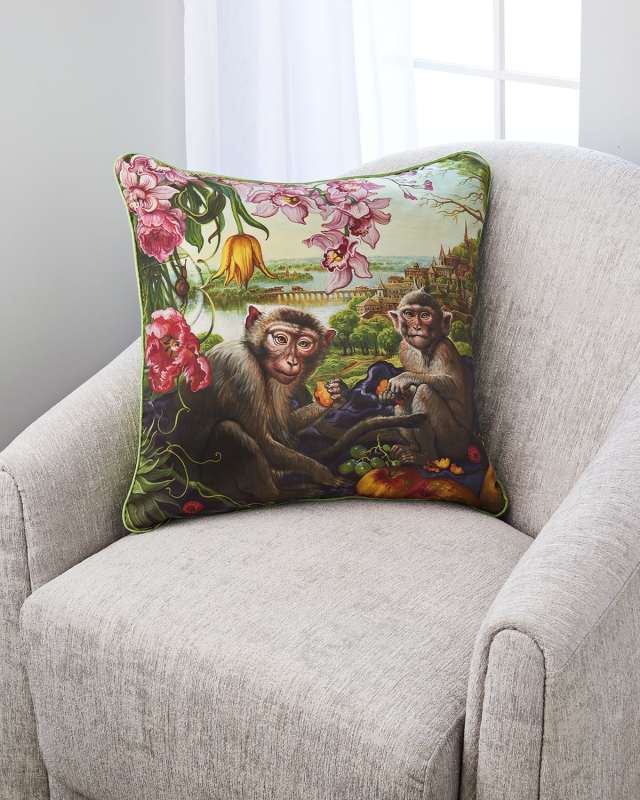Monkey Falling In My Dream Accent Pillow